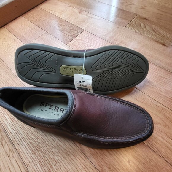Sperry Top Sider Mens Brown Pebbled Leather Loafer Size 6.5 NWT - Picture 2 of 7